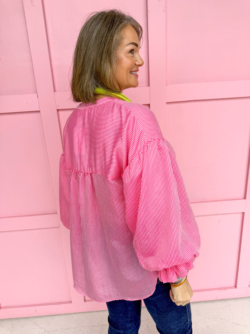 Stripe Expectations Top - Pink