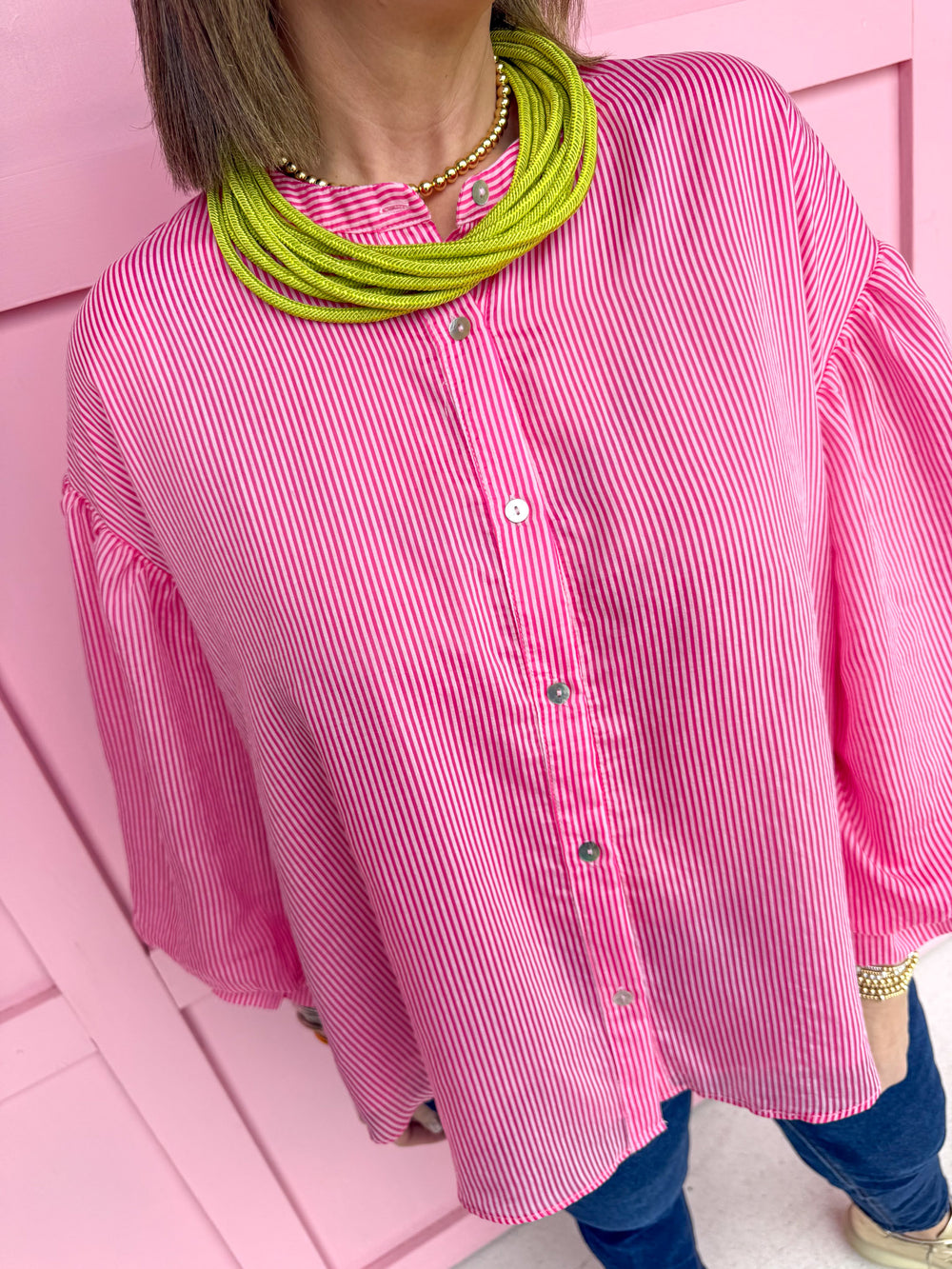 Stripe Expectations Top - Pink
