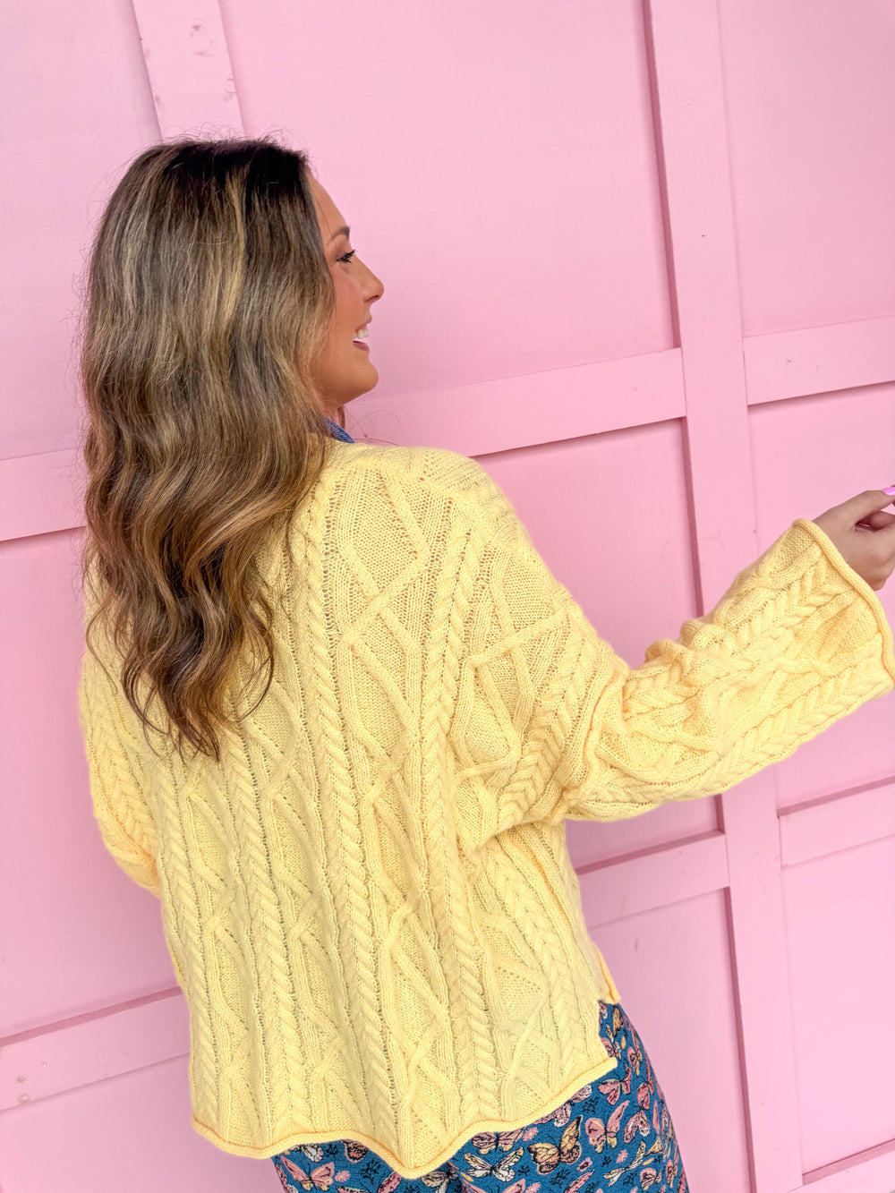 Cozy Weather Cable Sweater - Yellow