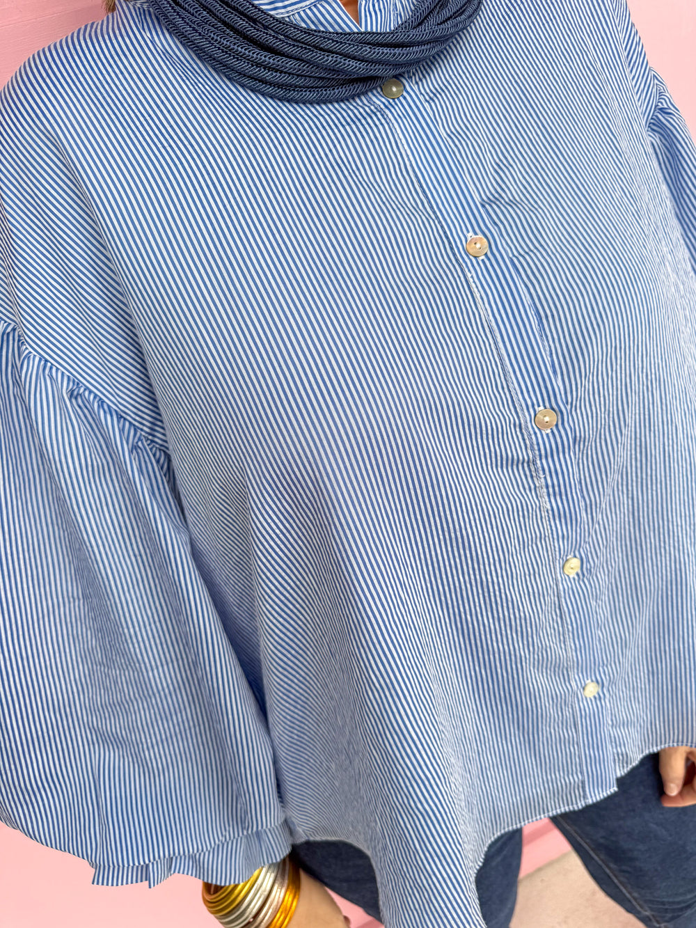 Stripe Expectations Top - Blue