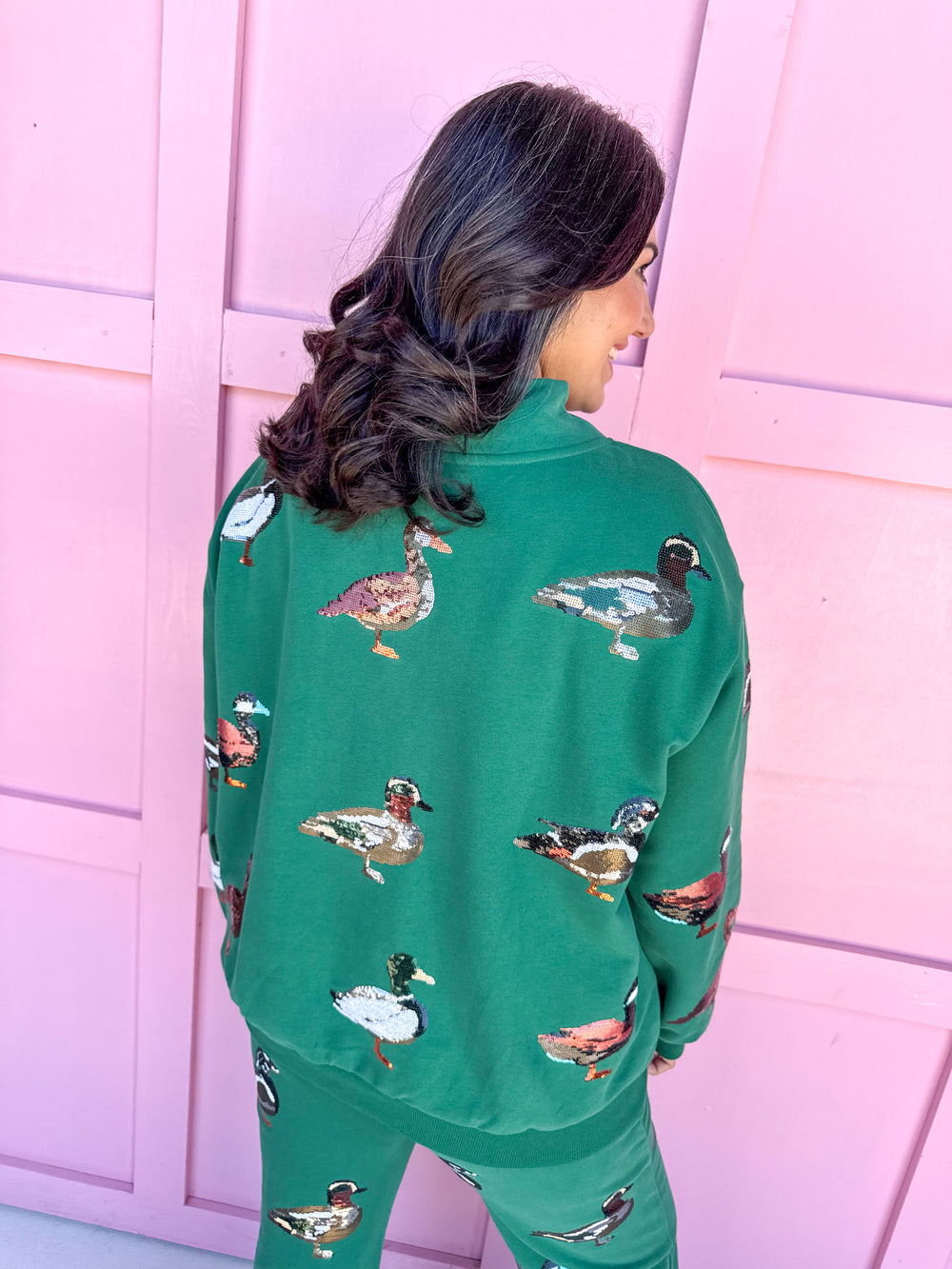 queen of sparkles ducks womens boutique mock neck jincy's