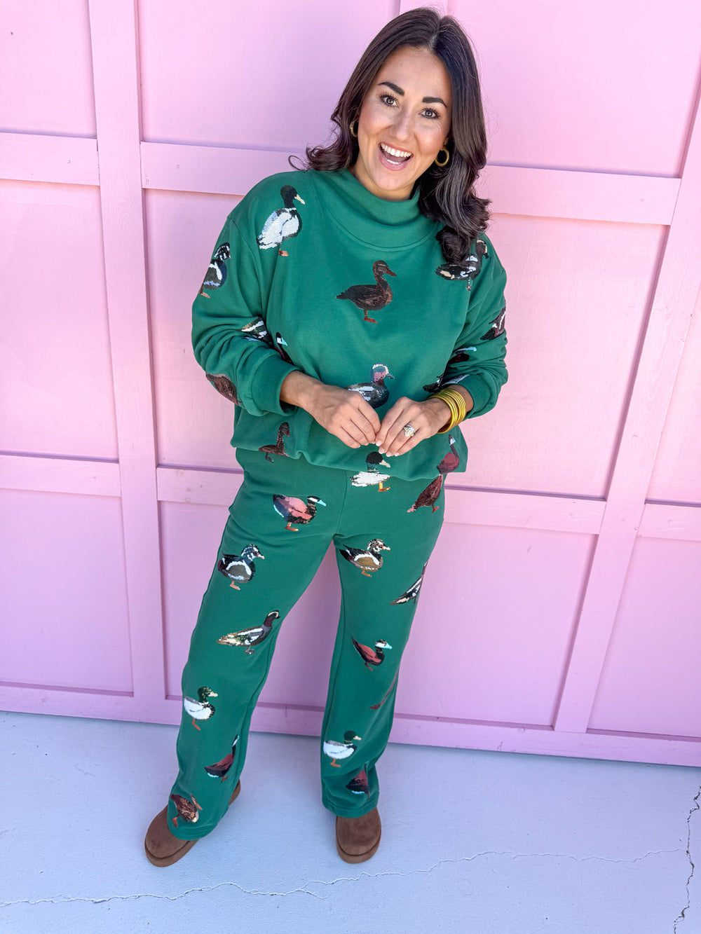 queen of sparkles ducks womens boutique mock neck jincy's