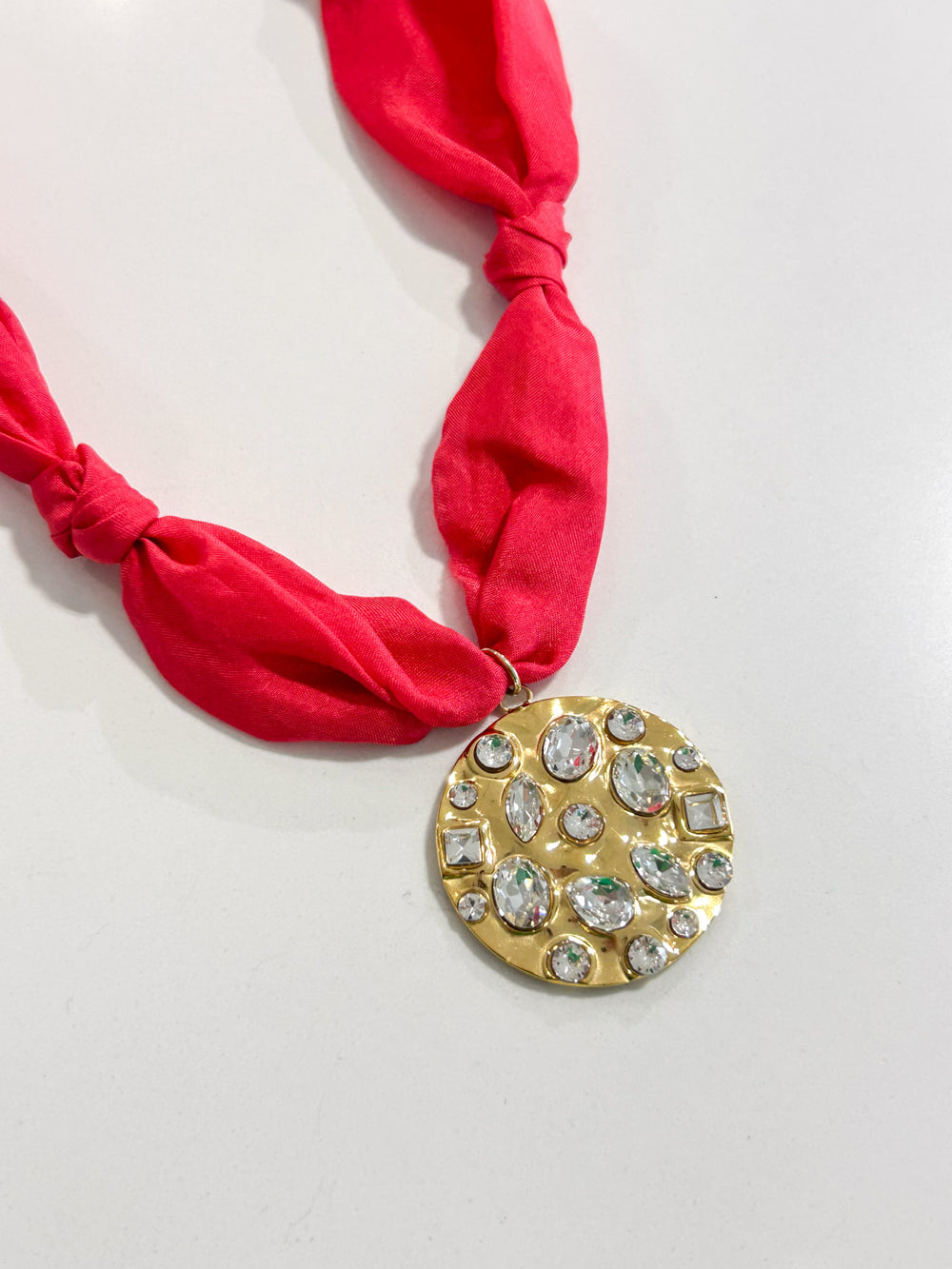 Hart Designs | Melon Pop Circle Jewel Scarf Necklace 