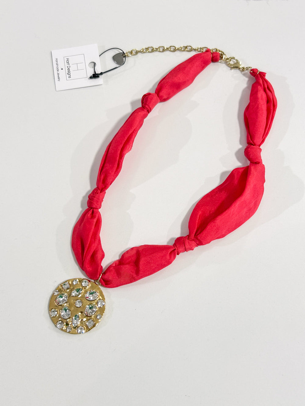 Hart Designs | Melon Pop Circle Jewel Scarf Necklace 