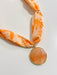 Hart Designs | Tangerine Garden Marble Gold Trim Scarf Necklace