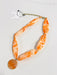 Hart Designs | Tangerine Garden Marble Gold Trim Scarf Necklace