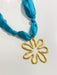 Hart Designs | Bubble Blue Open Flower Scarf Necklace 