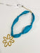 Hart Designs | Bubble Blue Open Flower Scarf Necklace 