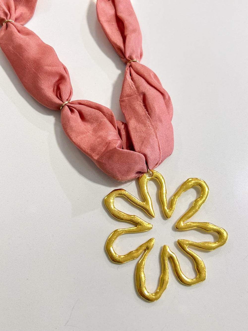 Hart Designs | Muted Rose Open Flower Scarf Necklace 