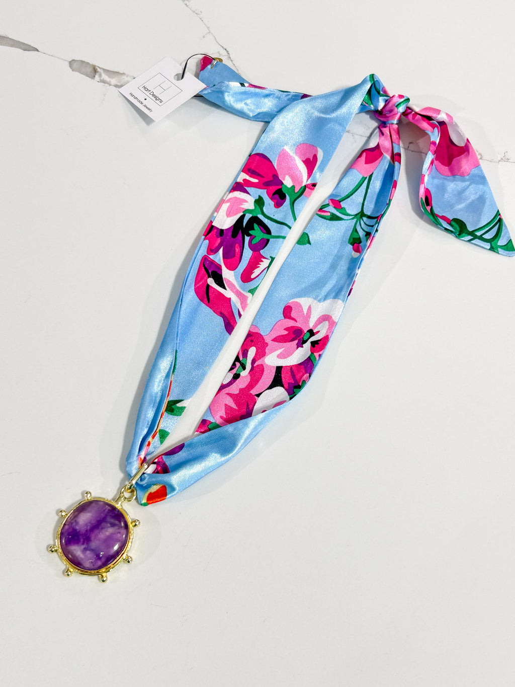 Hart Designs | Berry Bloom Natural Gemstone Pendant Twilly Necklace 