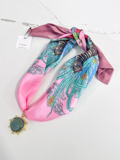 Hart Designs | Blush Forest Natural Gemstone Pendant Twilly Necklace 