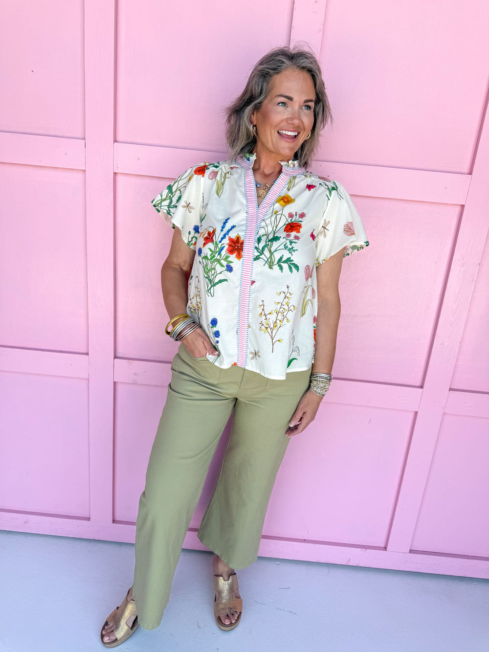 boutique womens top floral print jincys