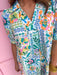 womens boutique dress maxi length side slits v neck floral colorful puff balloon sleeves jincy's 