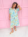 womens boutique dress maxi length side slits v neck floral colorful puff balloon sleeves jincy's 