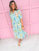 womens boutique dress maxi length side slits v neck floral colorful puff balloon sleeves jincy's 