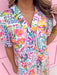 womens boutique dress maxi length side slits v neck floral colorful puff balloon sleeves jincy's 