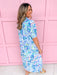 womens boutique dress maxi length side slits v neck floral colorful puff balloon sleeves jincy's 