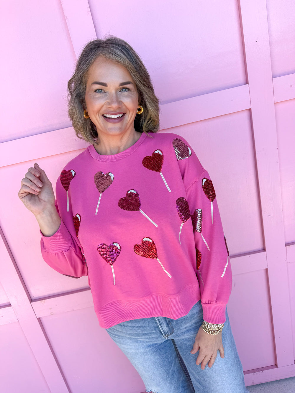 Mary Square | Millie Sweatshirt - Heart Lollipops