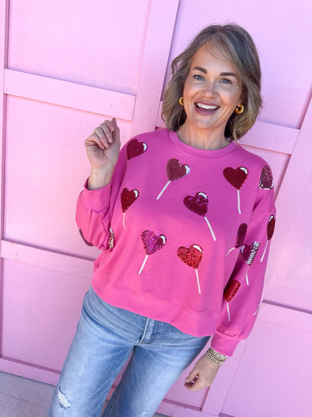 Mary Square | Millie Sweatshirt - Heart Lollipops