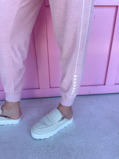 Barefoot Dreams Cozy Chic Heartbeat Stripe Pants lounge pants valentines day womens boutique jincy's