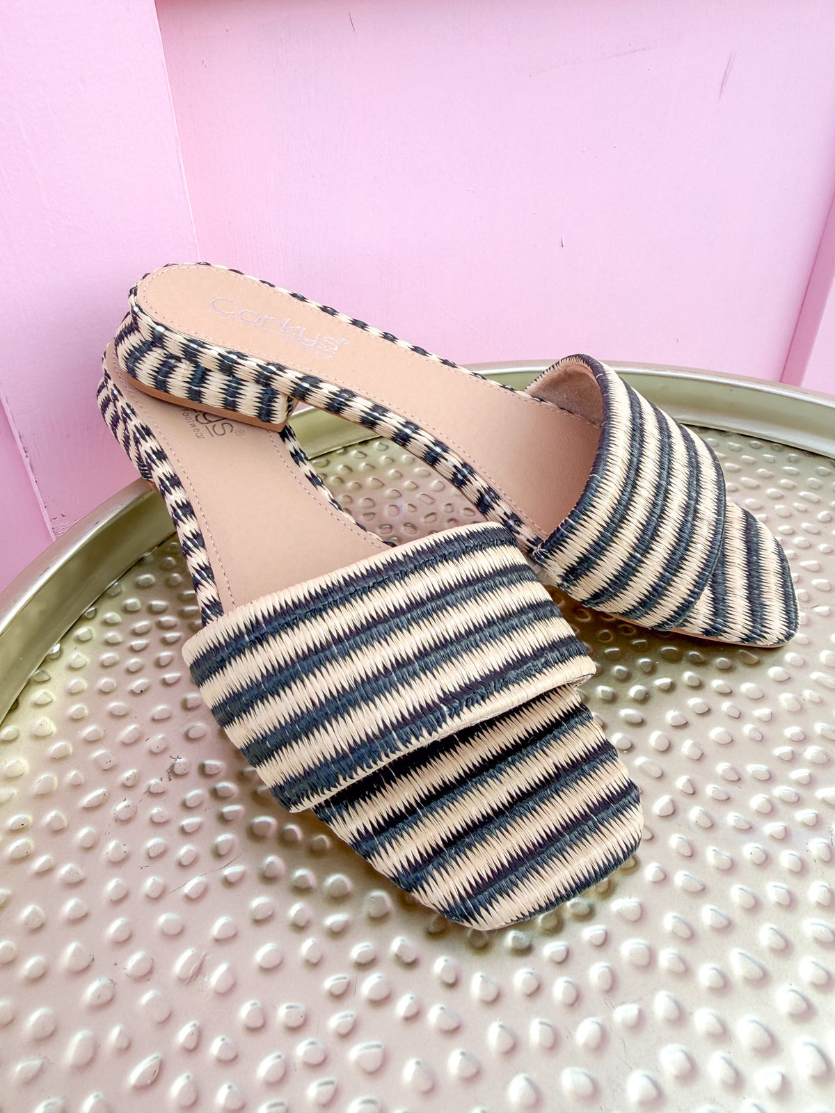 CORKYS | Our Lil Secret Sandals - Black Natural Raffia