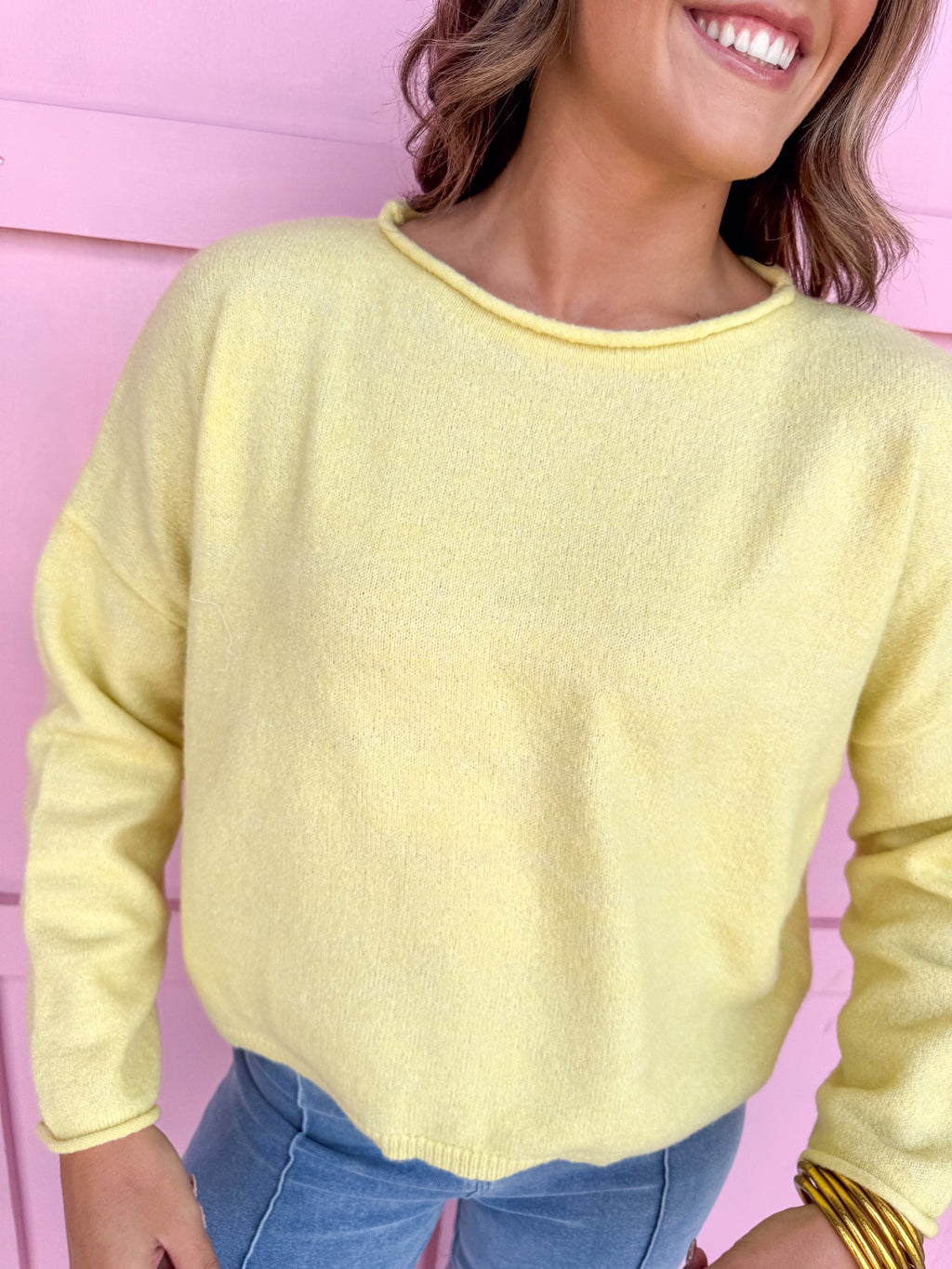 Light Weight Staple Sweater - Banana
