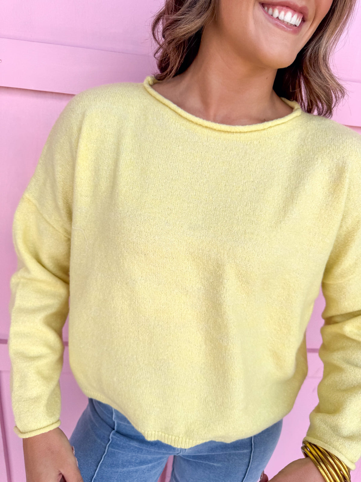 Light Weight Staple Sweater - Banana