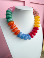LOVE LEMON LANE | Chunky Rondelle Beaded Necklace - Bright Multi