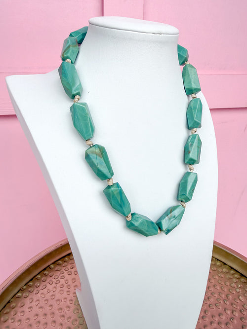 LOVE LEMON LANE | Faceted Bead Necklace - Green