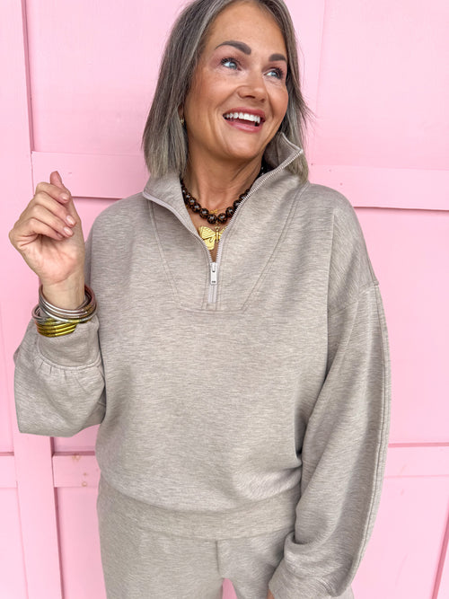 Easy Days Athleisure Set - Heather Taupe