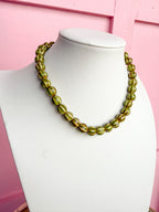 LOVE LEMON LANE | Glazed Ceramic Bead Necklace - Lime