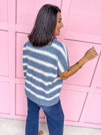 In The Mix Striped Sweater - Navy