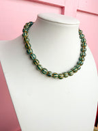 LOVE LEMON LANE | Glazed Ceramic Bead Necklace - Emerald