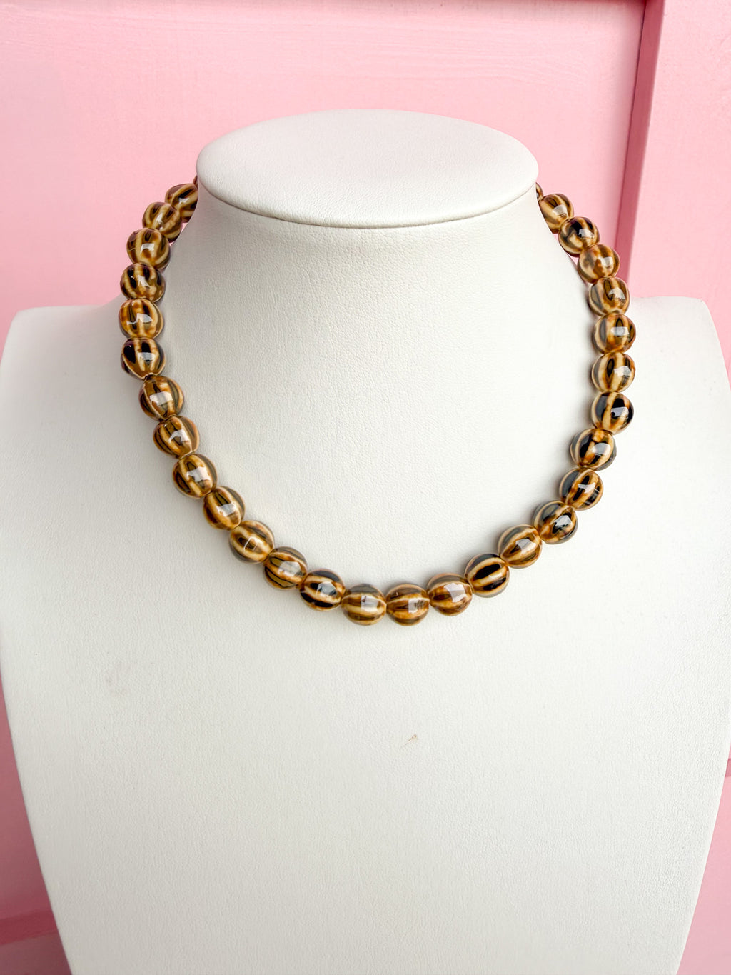 LOVE LEMON LANE | Glazed Ceramic Bead Necklace - Brown