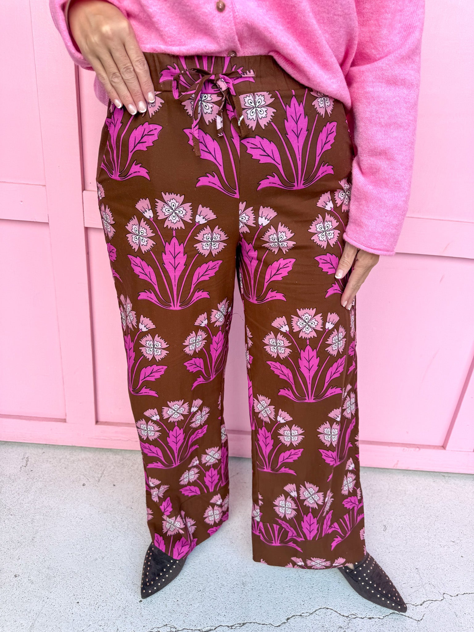 Bold Bloom Floral Print Pants