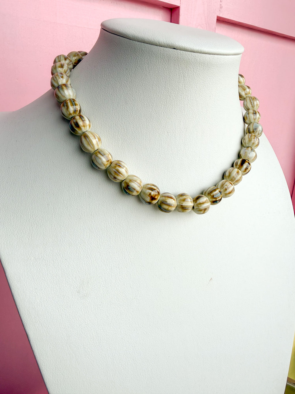 LOVE LEMON LANE | Glazed Ceramic Bead Necklace - Ivory