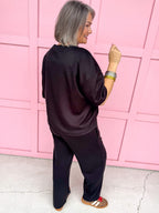 Taylor Crew Neck S/S Pant Set - Black