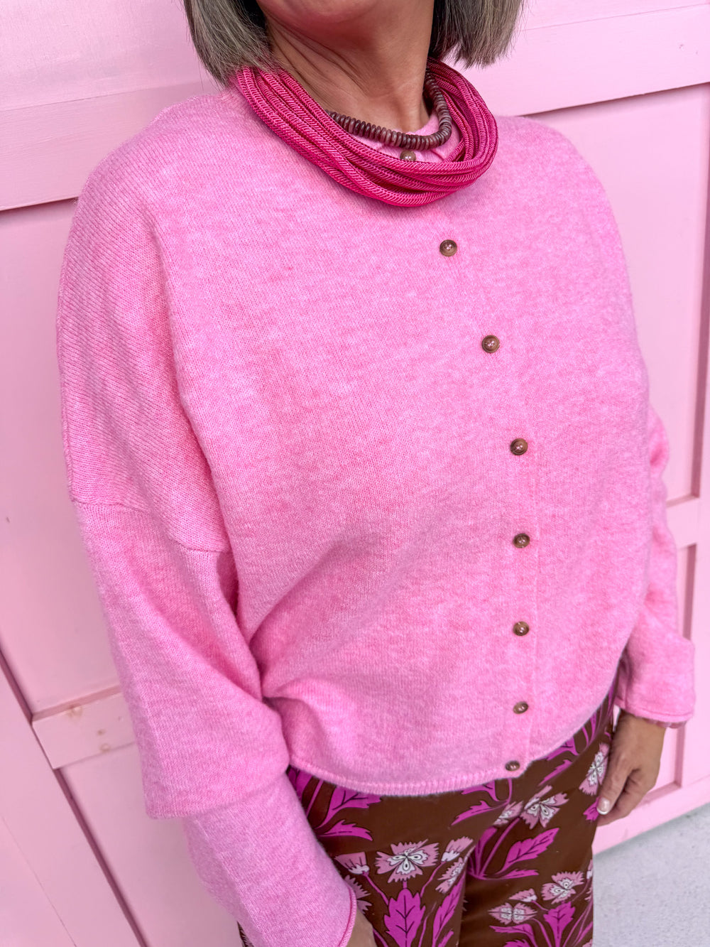 Sweet On Style Cardigan - Candy Pink
