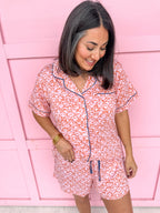 Rosalie SS Button Up & Shorts Pajama Set