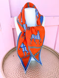 Caroline Hill | Horse Pattern Scarf - Orange