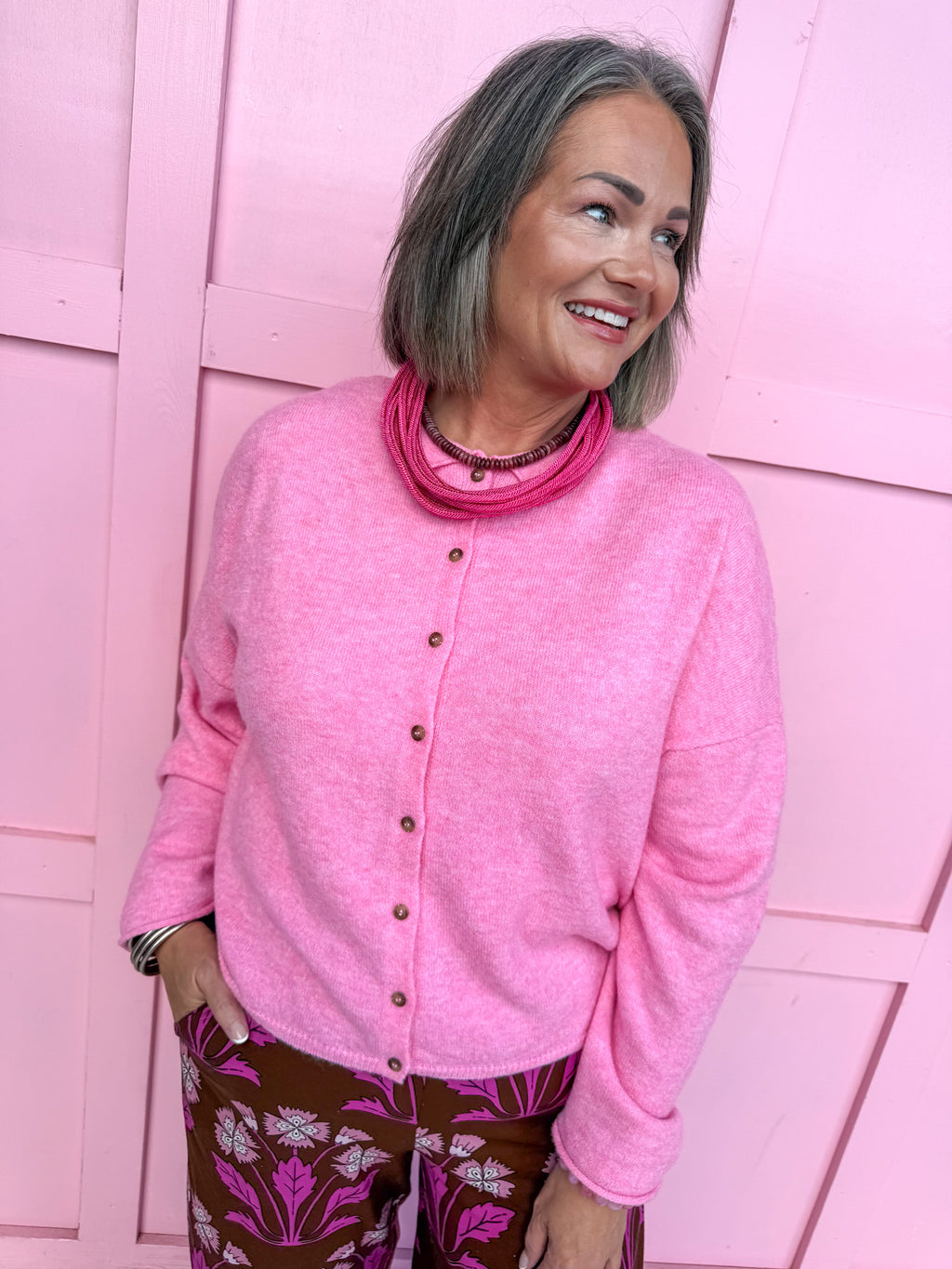 Sweet On Style Cardigan - Candy Pink