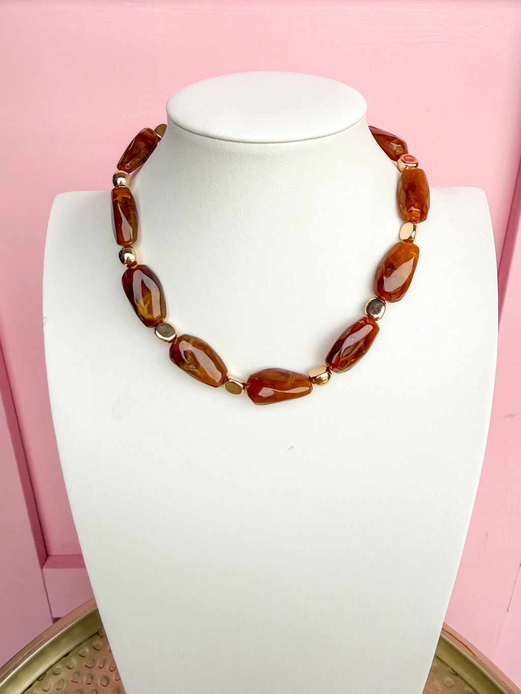 LOVE LEMON LANE | Statement Beaded Necklace - Brown