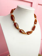 LOVE LEMON LANE | Statement Beaded Necklace - Brown