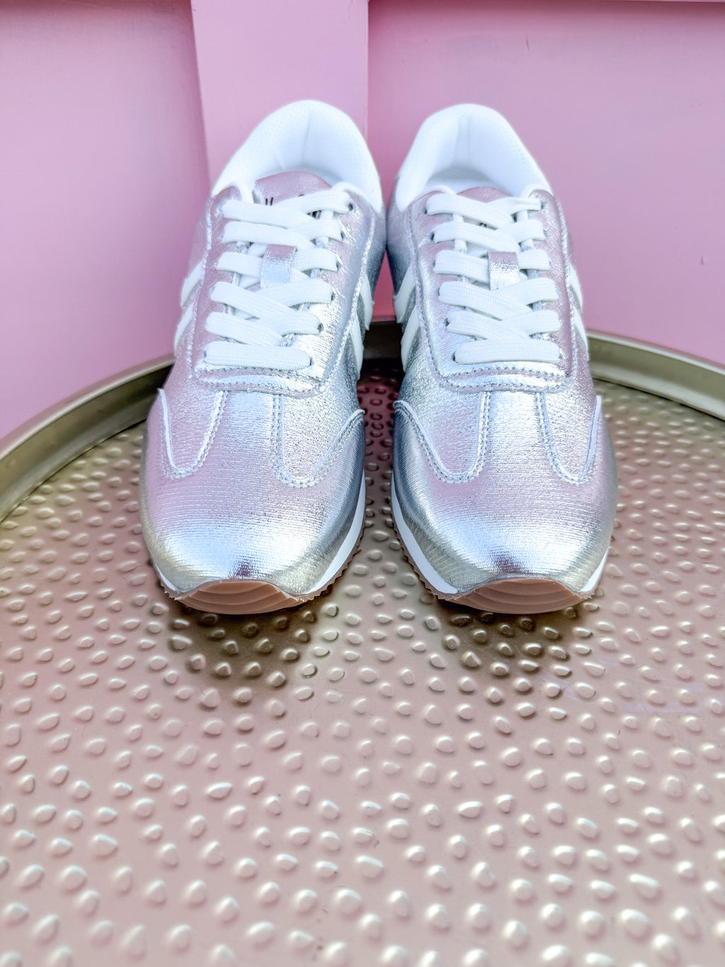 CORKYS | Kickoff Sneakers - Silver Crinkle Metallic