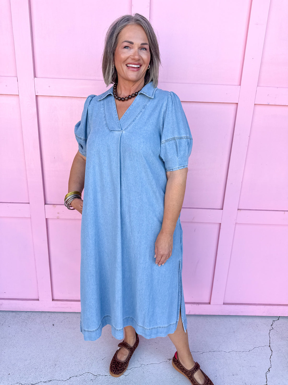 Lovely In Chambray Dress