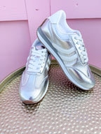 CORKYS | Kickoff Sneakers - Silver Crinkle Metallic