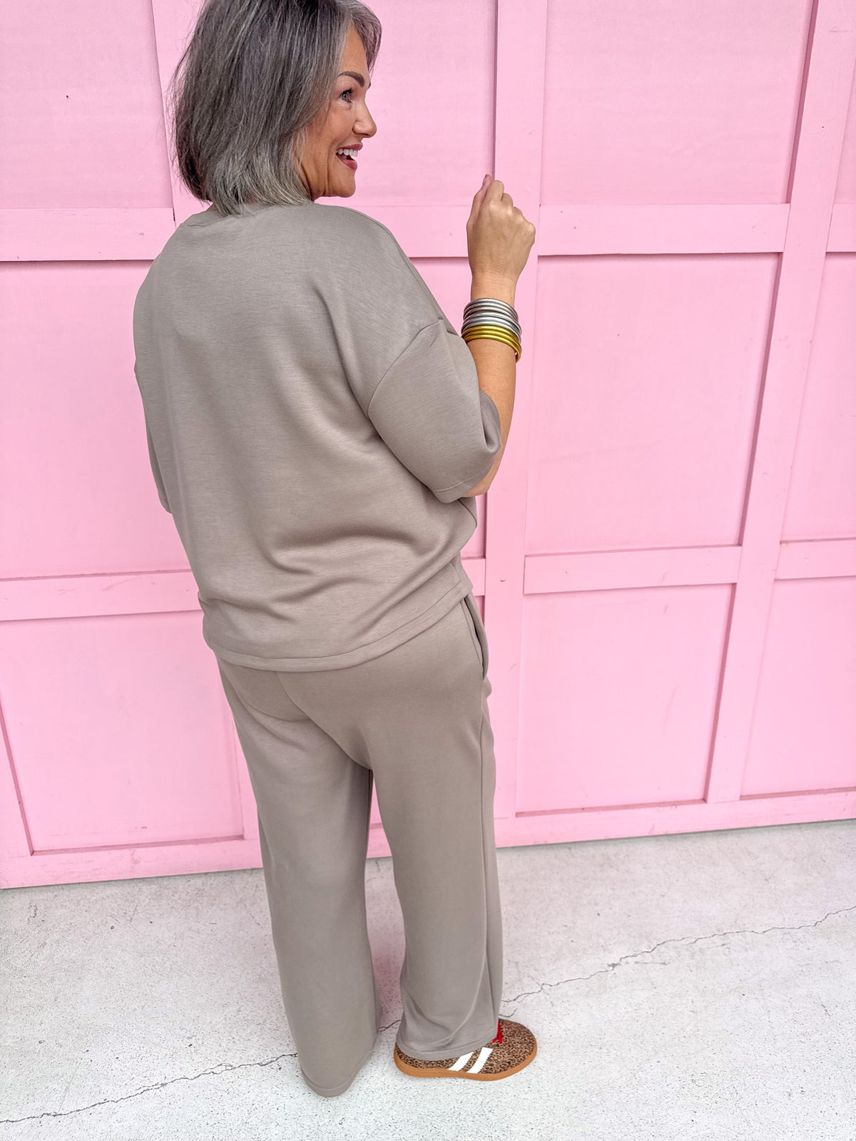 Taylor Crew Neck S/S Pant Set - Mocha