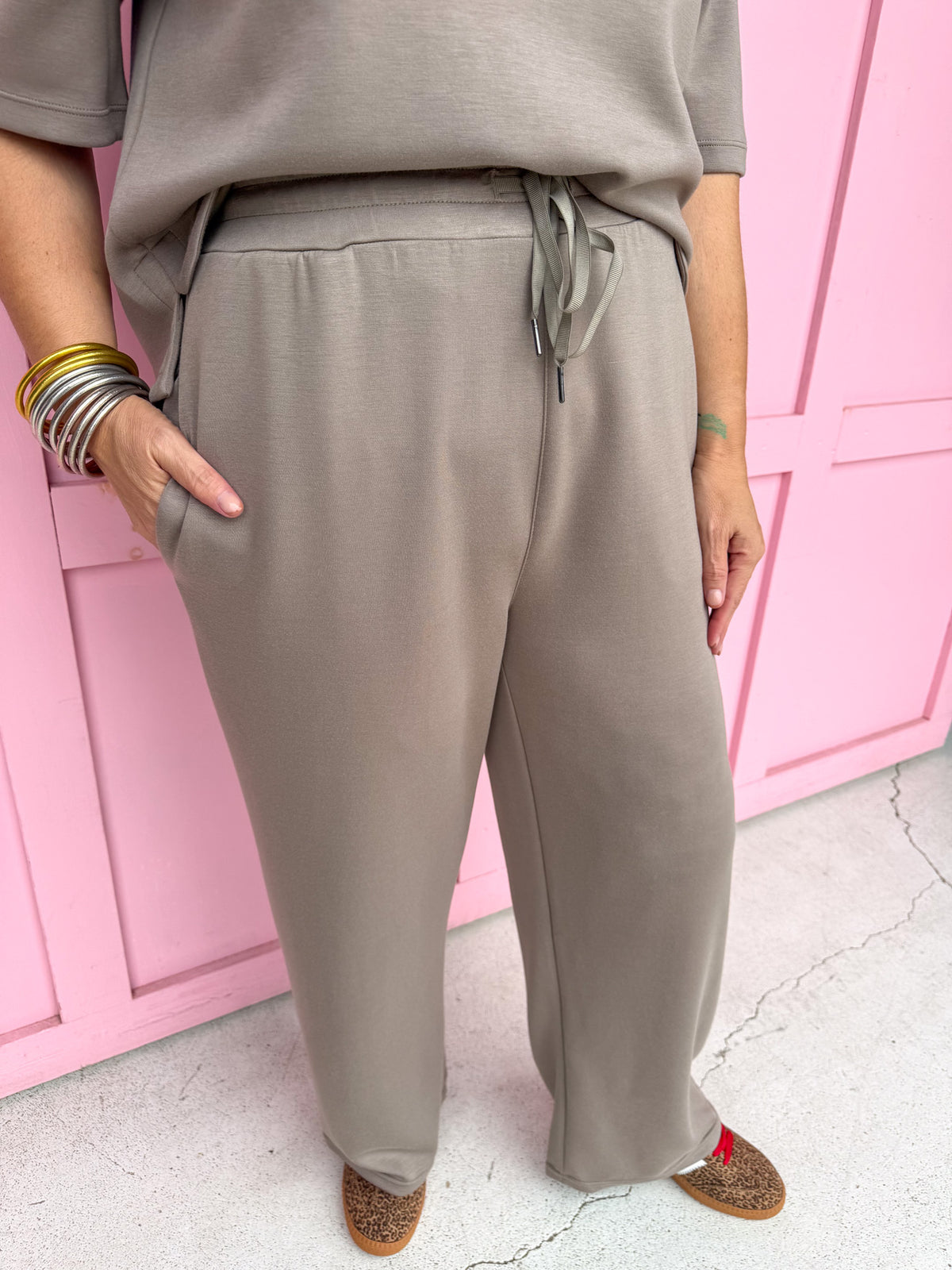 Taylor Crew Neck S/S Pant Set - Mocha
