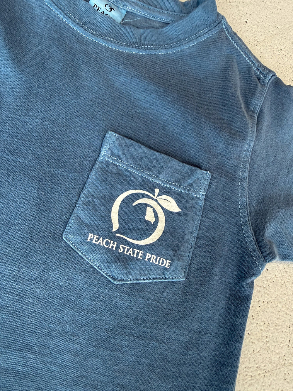 Peach State Pride | YOUTH Stay Southern S/S Pocket Tee - Denim
