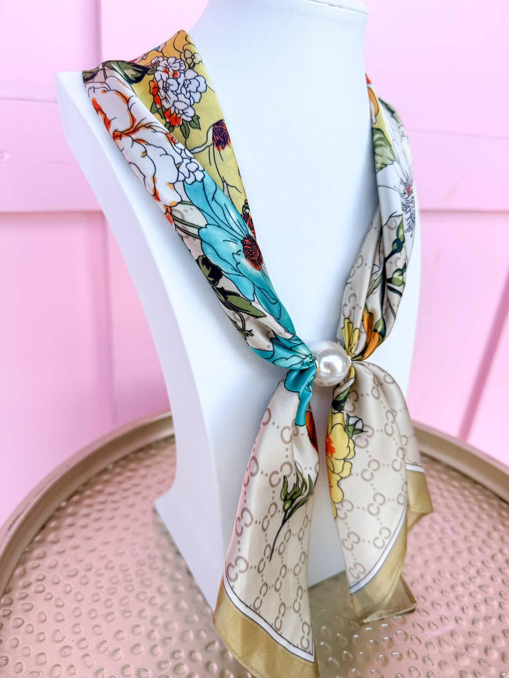 Flower Market Scarf Necklace - Multi